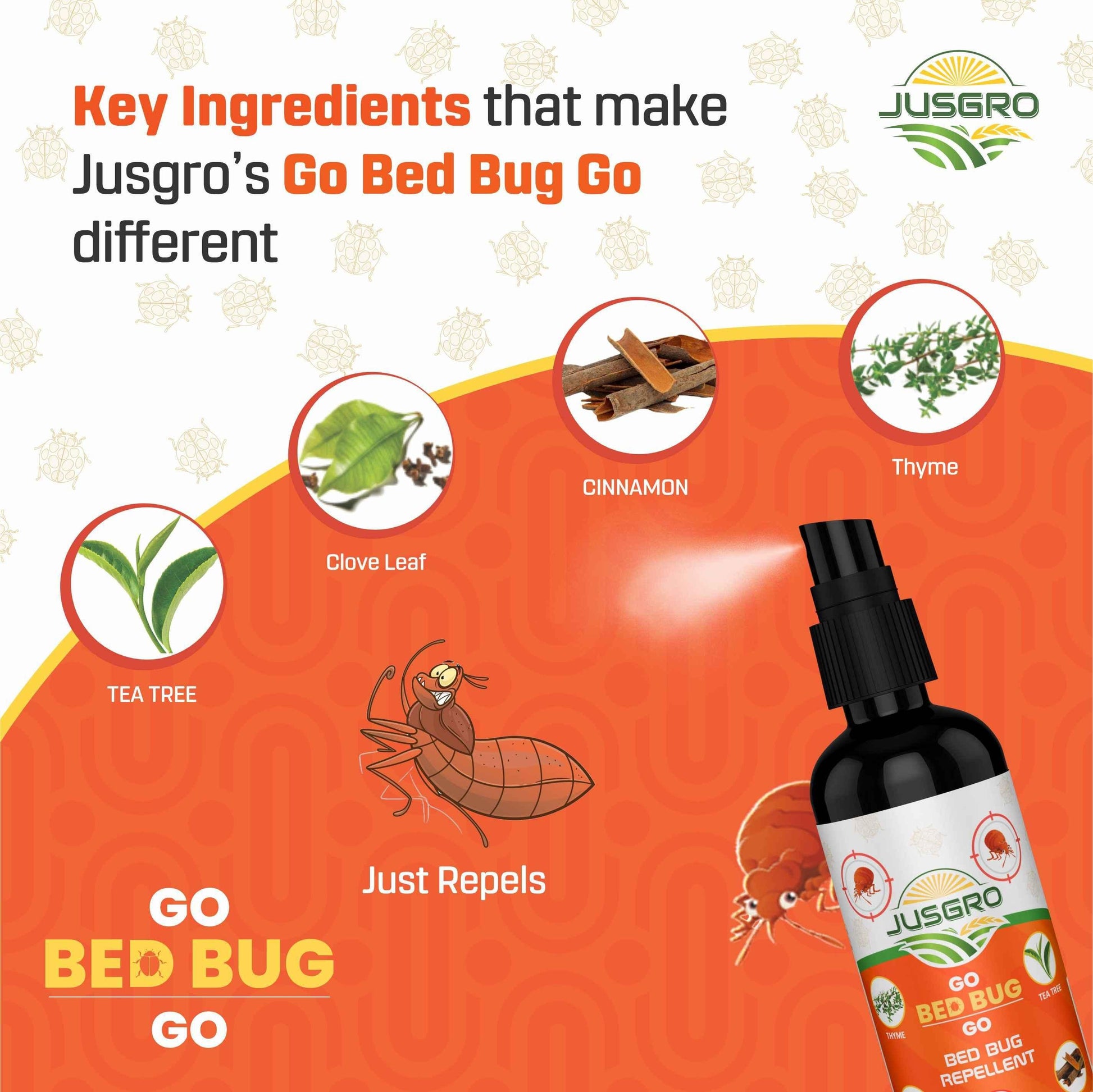 JusGro Bed Bug Repellent Spray(100 Ml) - noQMall