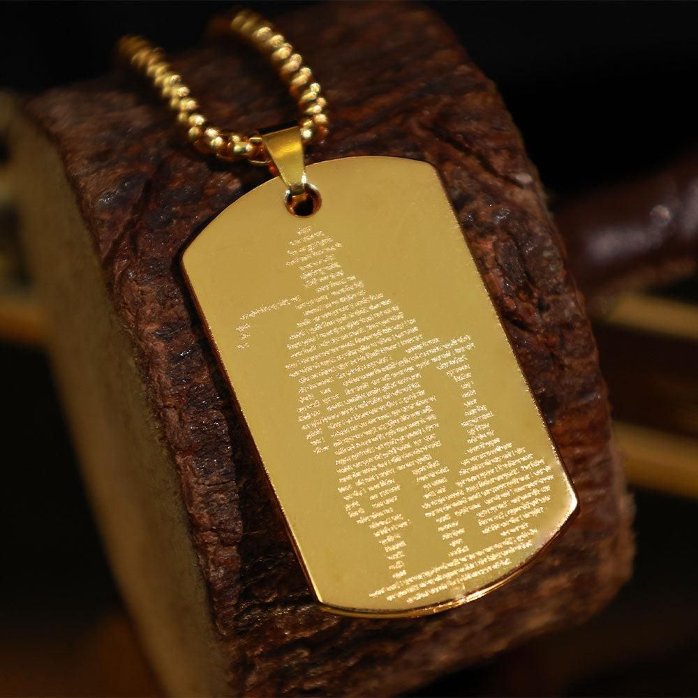 Golden Hanuman Chalisa Pendant with Chain for Men | Divine Strength