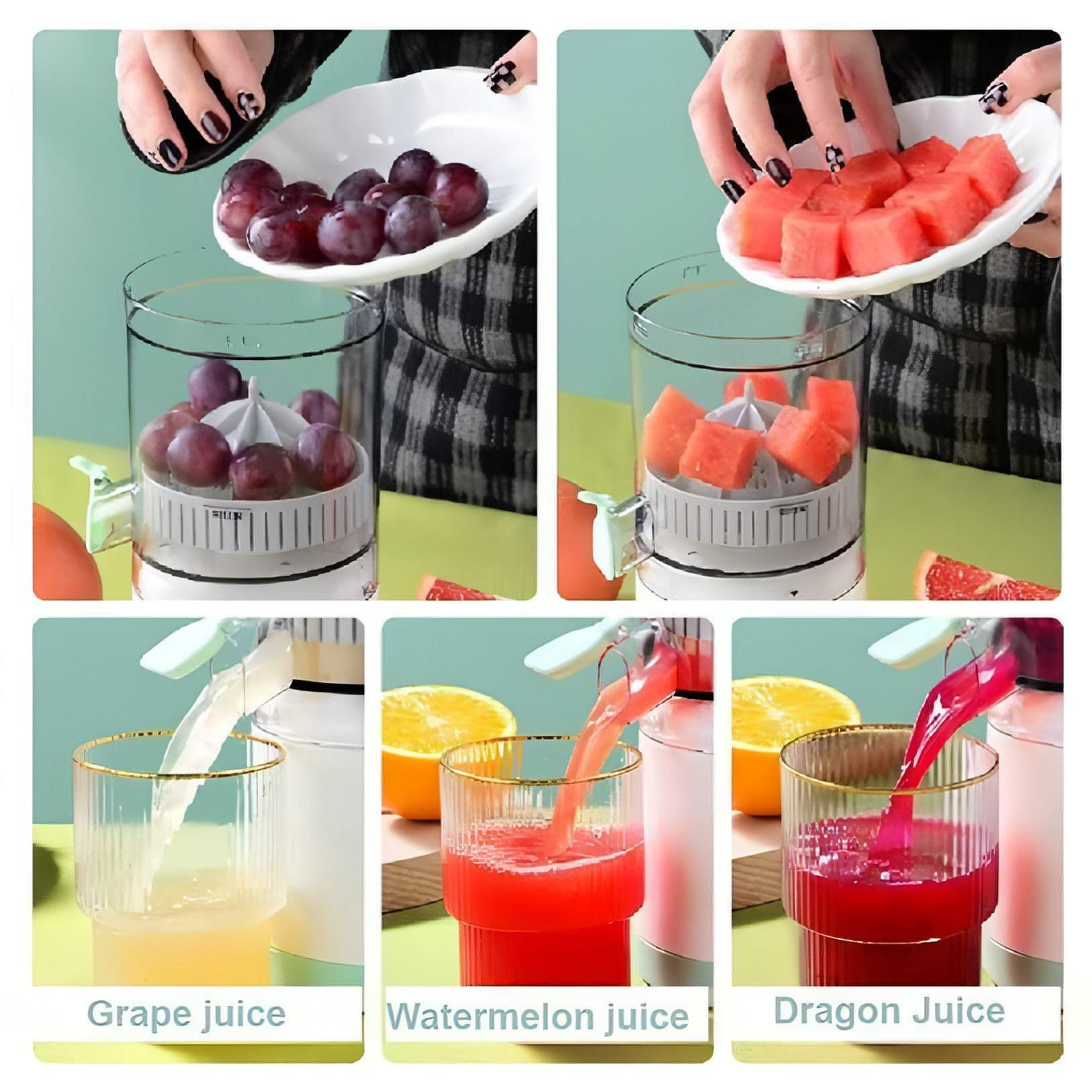 Portable USB Mini Electric Rechargeable Blender Fruit Fresh Juice Lemon Maker - noQMall