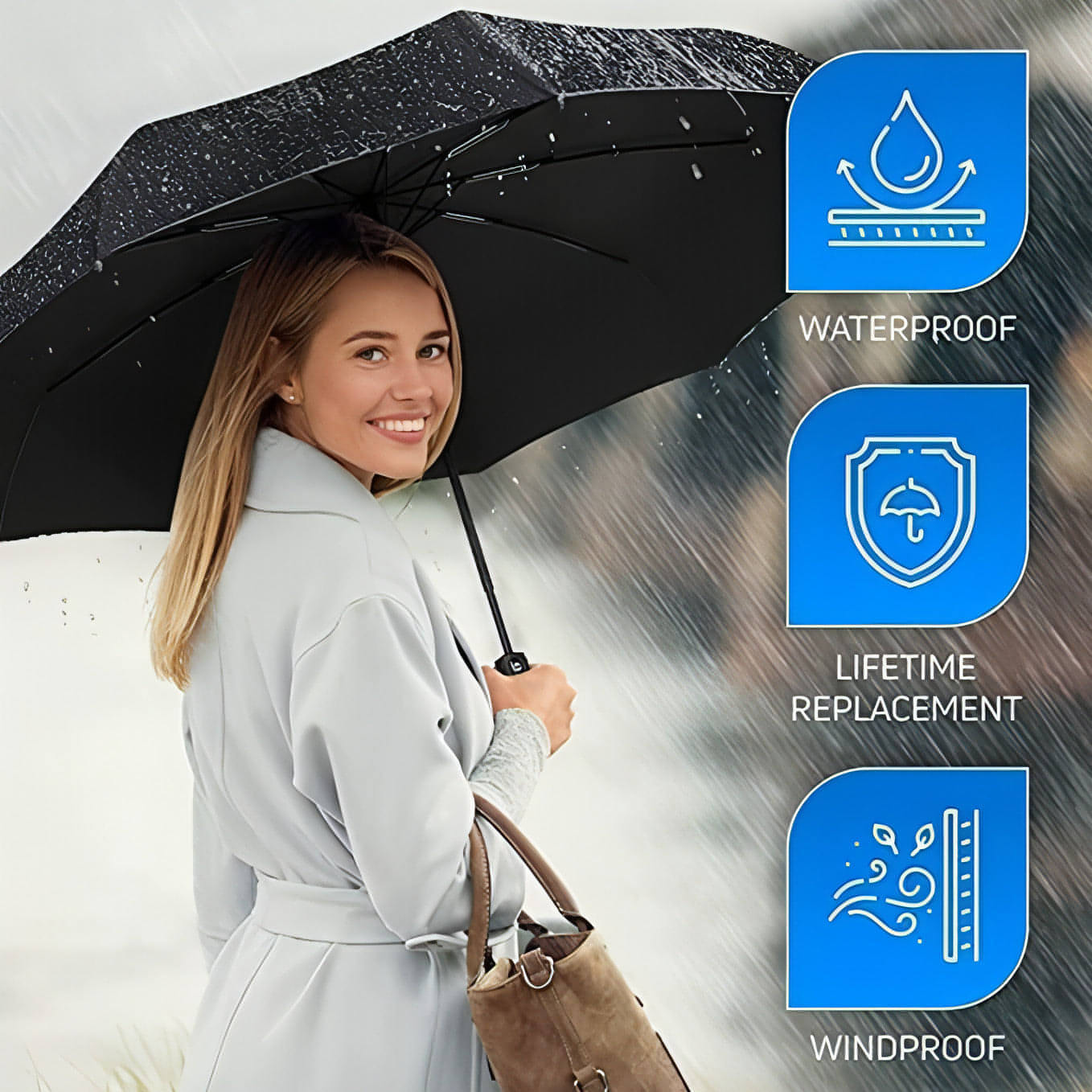 Compact Automatic Umbrella – Your Perfect Rain Companion! ☔ - noQMall