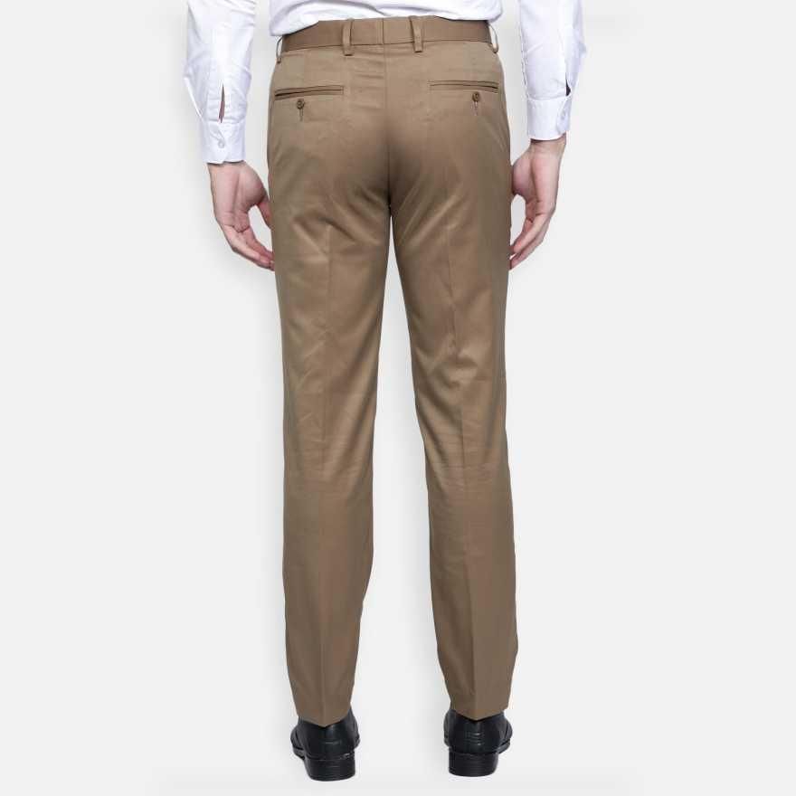 Lycra Blend Solid Regular Fit Mens Formal Trousers