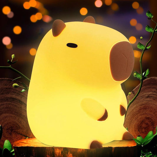 Cute Capybara Night Light - LED Squishy Nursery Lamp