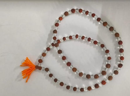 Natural Sphatic Rudraksha Mala - noQMall