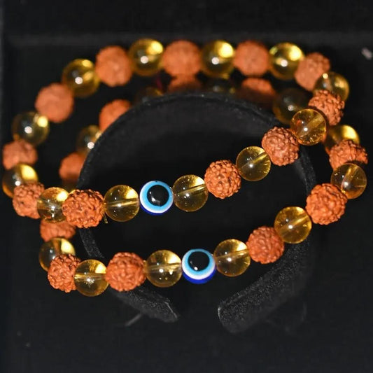 Rudraksha Citrine Crystal Bracelet - Unveil the power of 2 - noQMall