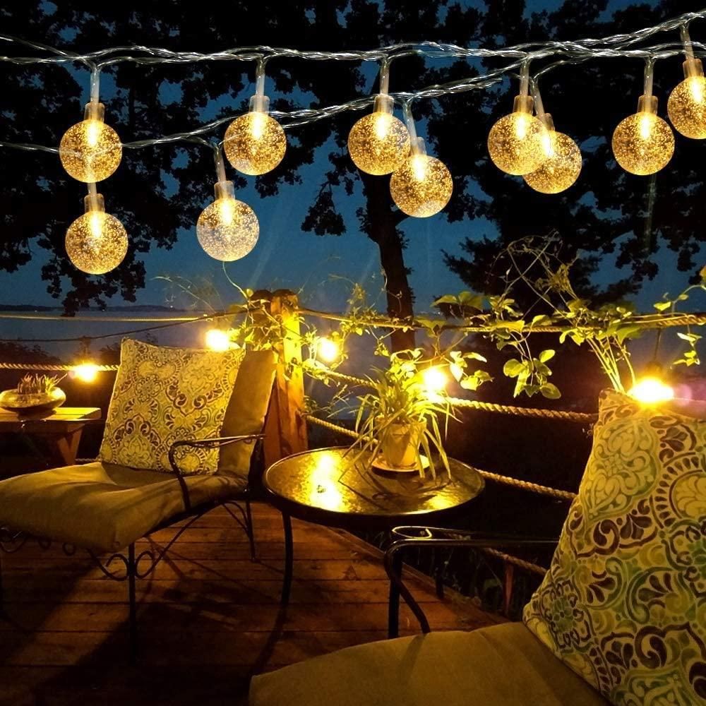 16 LED Crystal Balls String Light for Festive Home Decor - Yellow, 3.5M
