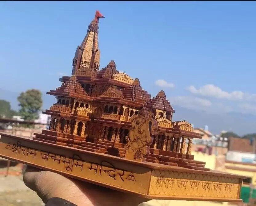 Shri Ram Mandir Ayodhya 3D Wooden Temple | Handcrafted Spiritual Showpiece - noQMall