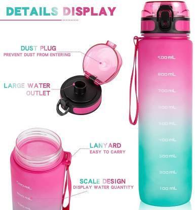 Sport Print Water Bottle 1000ml Sipper - noQMall