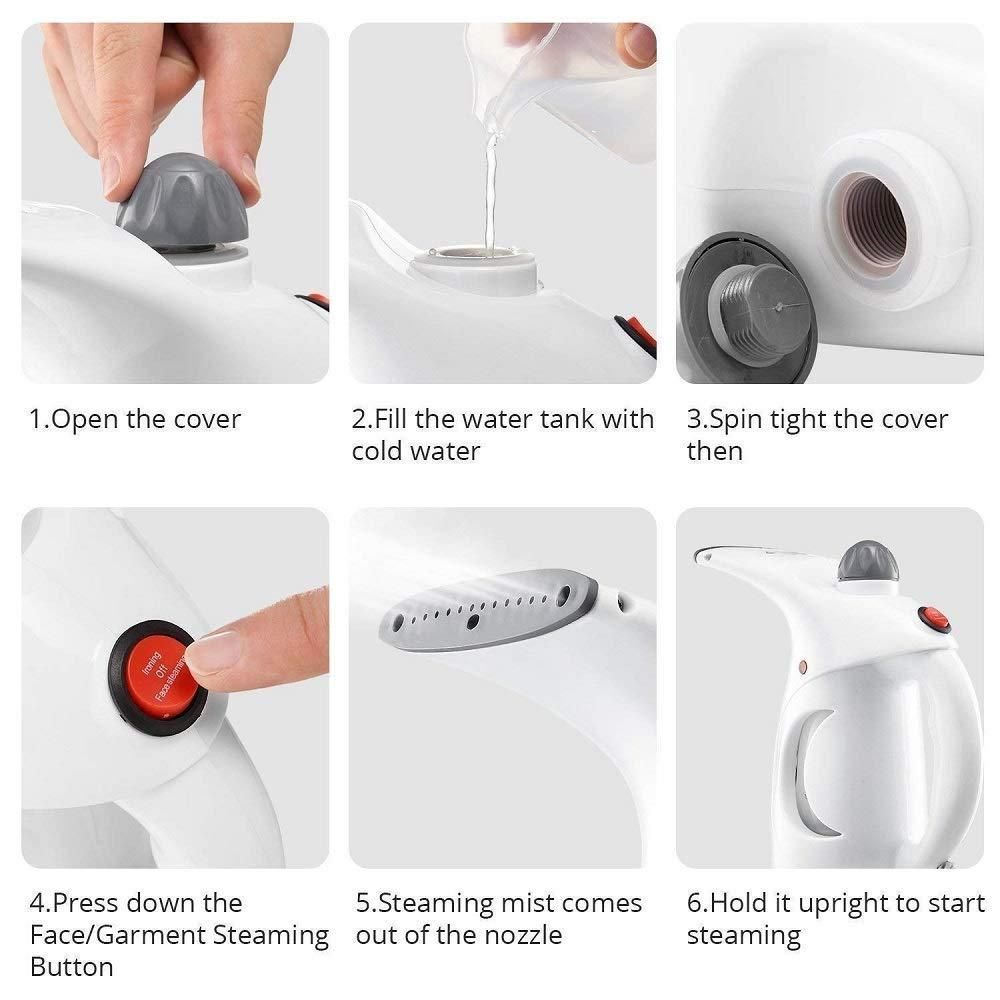 Steamer-4 In 1 HandHeld Garment Steamer & Beauty Facial Steamer - noQMall