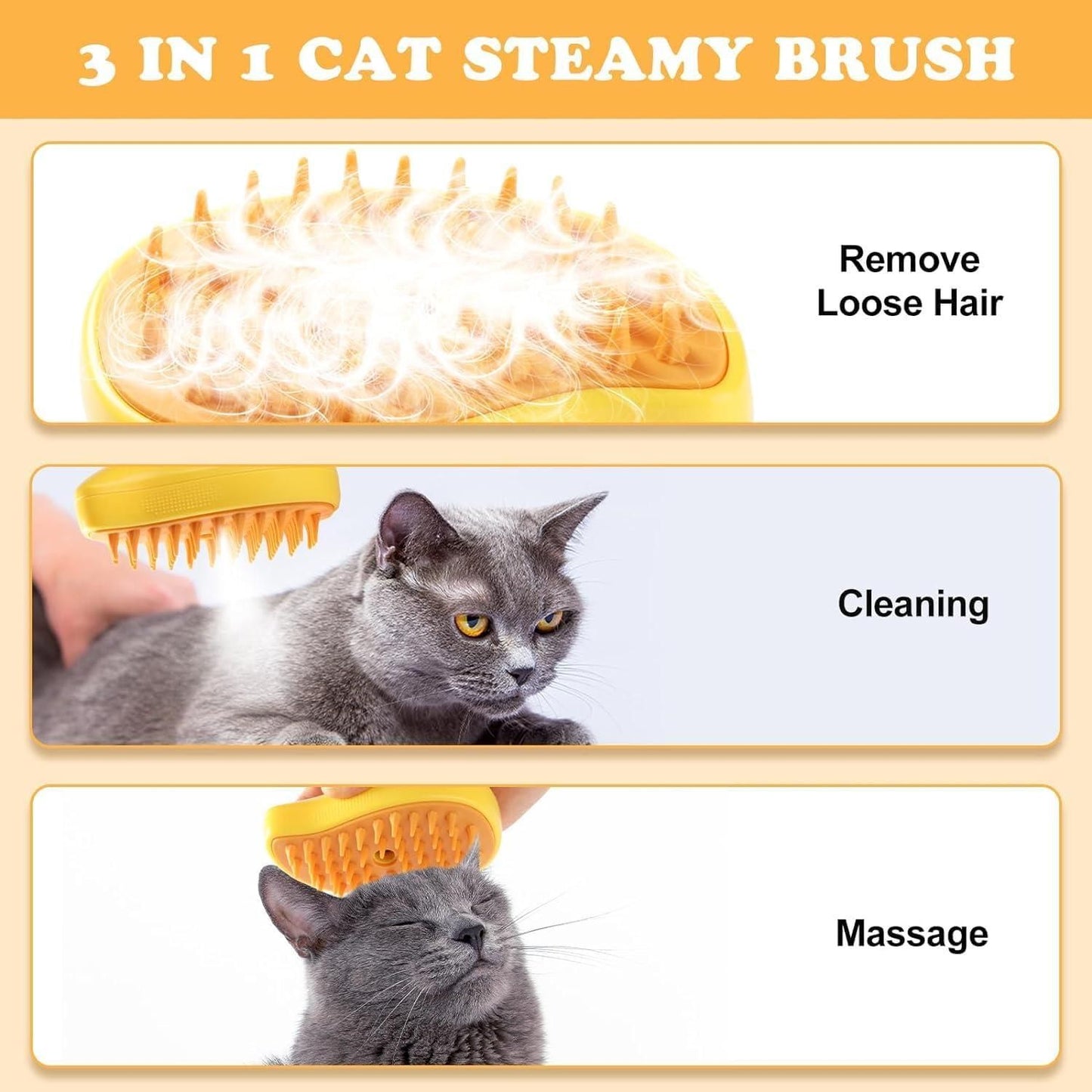 Steaming Pet Hairbrush - noQMall