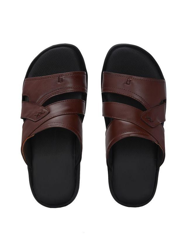 Men Cloud Nine Brown Leather Slippers - noQMall