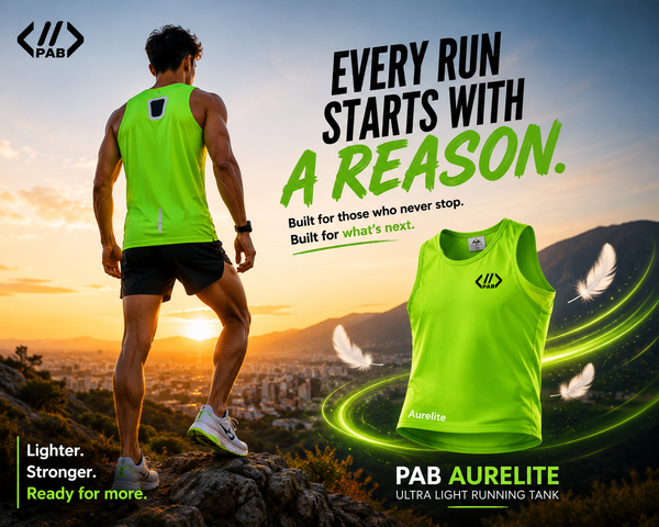 PAB Aurelite Ultra Light Running Tank | Unisex | Breathable Quick Dry Gym Vest