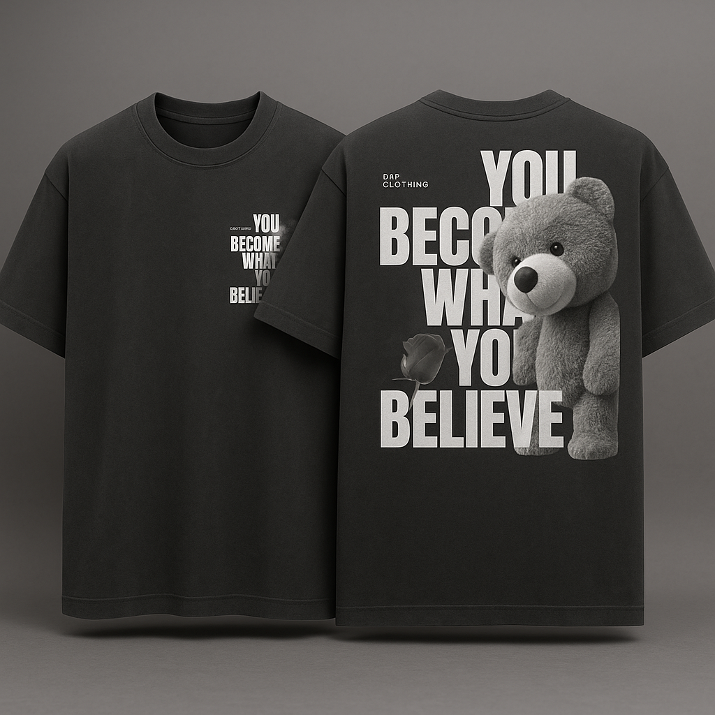 PAB Premium Oversized T-shirt – "You Become What You Believe" | 100% Cotton - noQMall