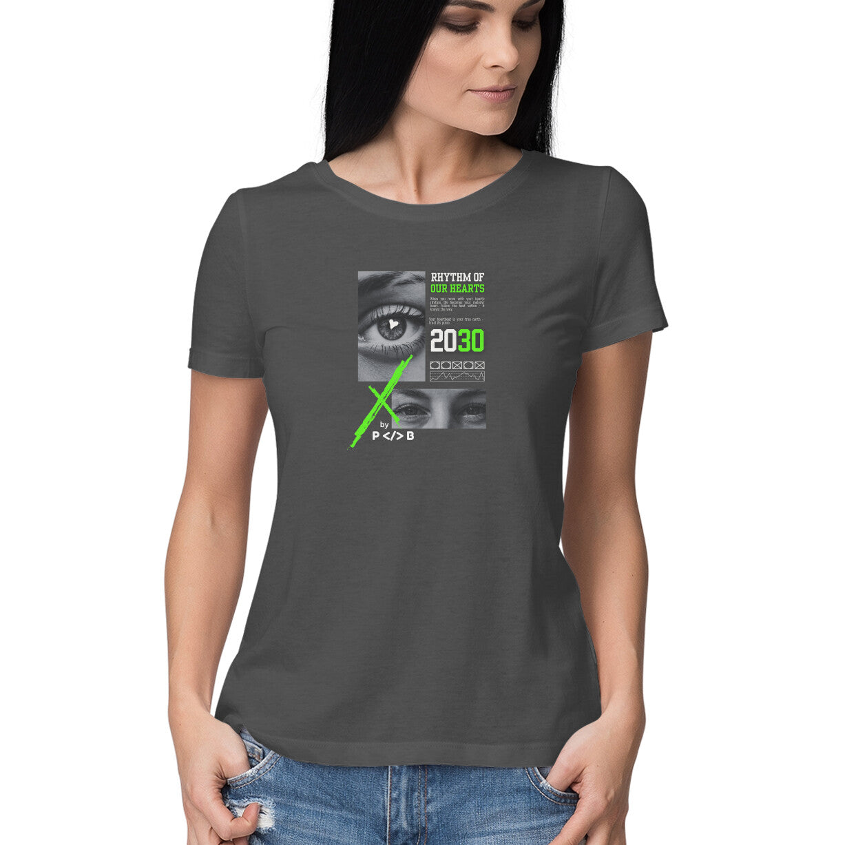 Rhythm of your heart themed PAB women's t-shirt