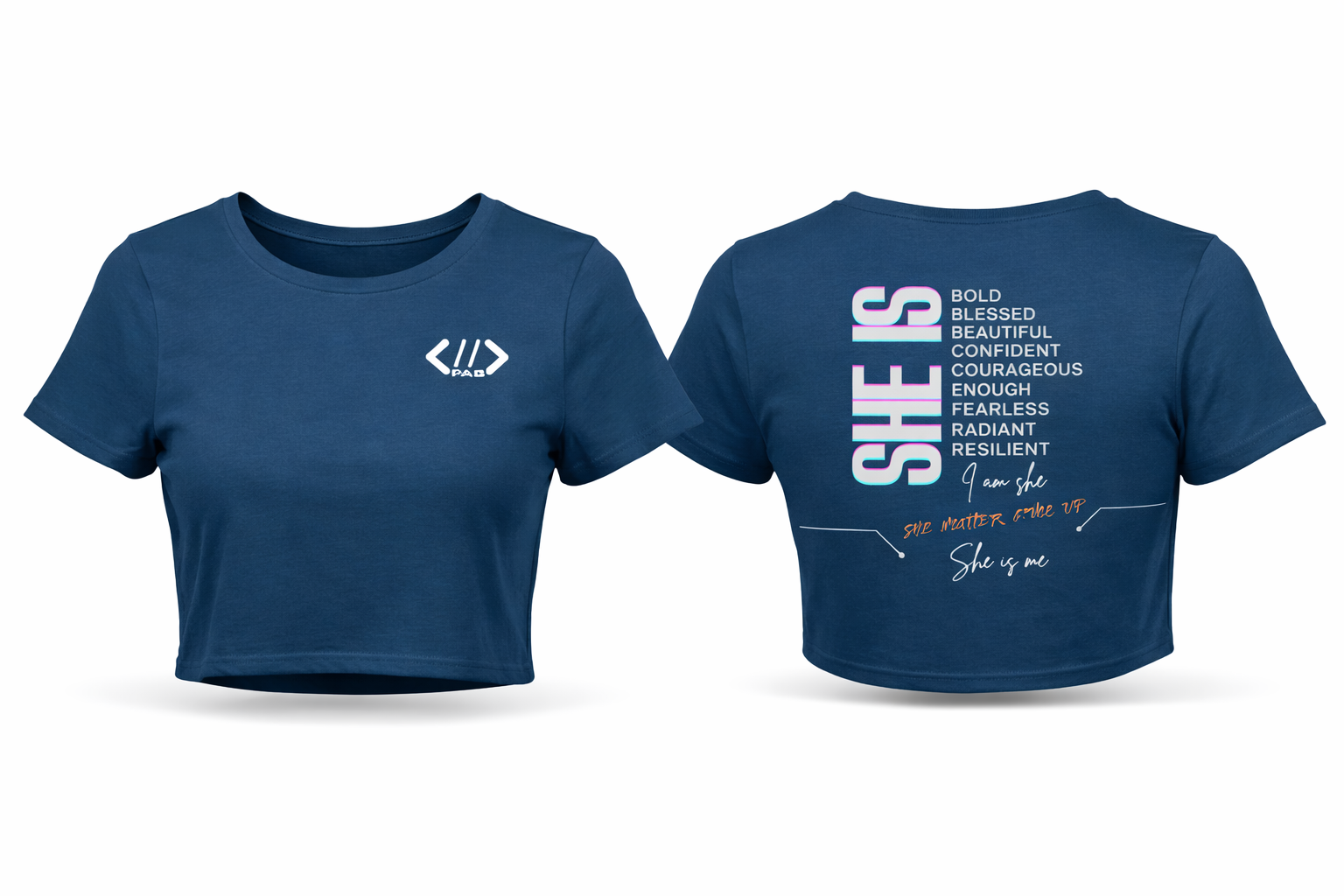 PAB minimalistic - I am She -Female Crop Top - noQMall