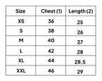 PAB Aurelite size chart – XS to XXL unisex running tank
