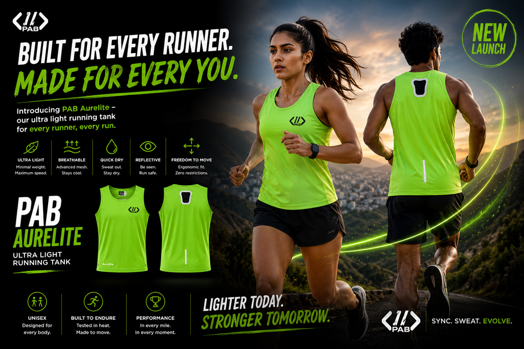 PAB Aurelite Ultra Light Running Tank | Unisex | Breathable Quick Dry Gym Vest