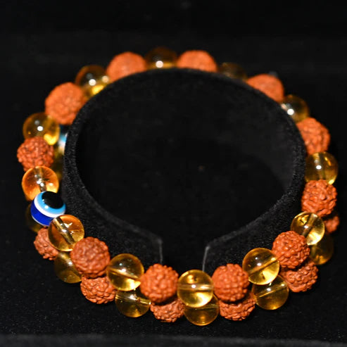 Rudraksh citrine crystal bracelet. The Key to Success and Happiness - noQMall