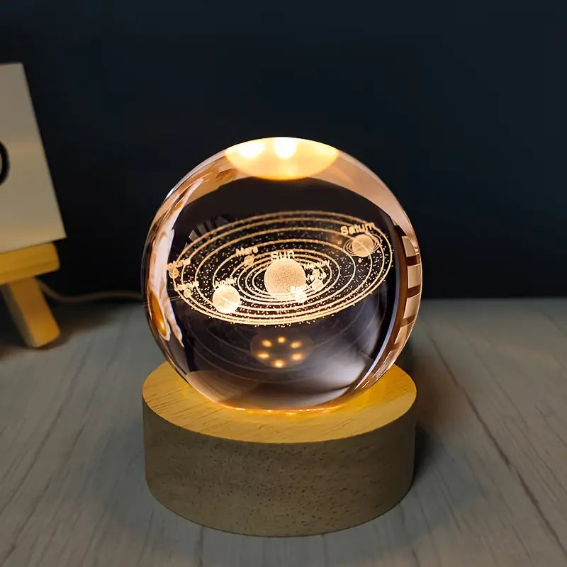 Galaxy Crystal Ball Nightlight: Enchanting Home Decor - noQMall