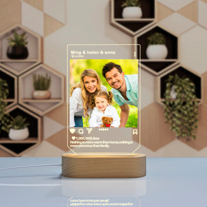 Instafamous Solid Wooden Based Acrylic LED Light | Eco-Friendly Décor