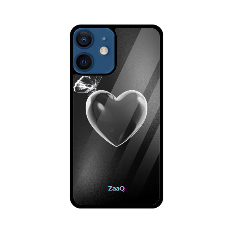 ZaaQ Premium Fluid Black Heart Glass Phone Case | Sleek 360° Protection - noQMall