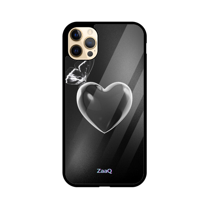 ZaaQ Premium Fluid Black Heart Glass Phone Case | Sleek 360° Protection - noQMall