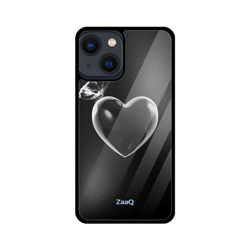 ZaaQ Premium Fluid Black Heart Glass Phone Case | Sleek 360° Protection - noQMall