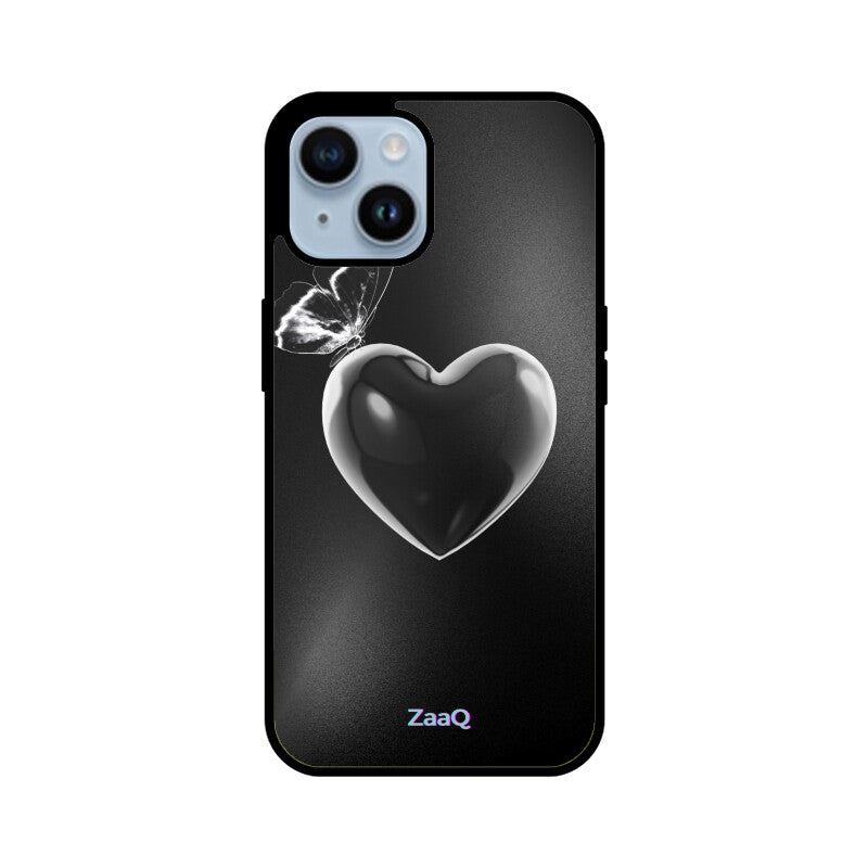 ZaaQ Premium Fluid Black Heart Glass Phone Case | Sleek 360° Protection - noQMall