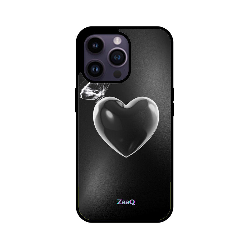 ZaaQ Premium Fluid Black Heart Glass Phone Case | Sleek 360° Protection - noQMall