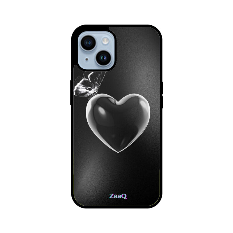 ZaaQ Premium Fluid Black Heart Glass Phone Case | Sleek 360° Protection - noQMall