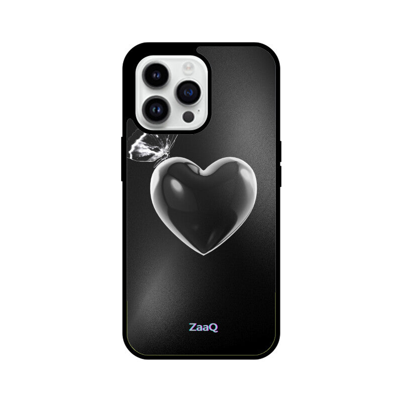 ZaaQ Premium Fluid Black Heart Glass Phone Case | Sleek 360° Protection - noQMall