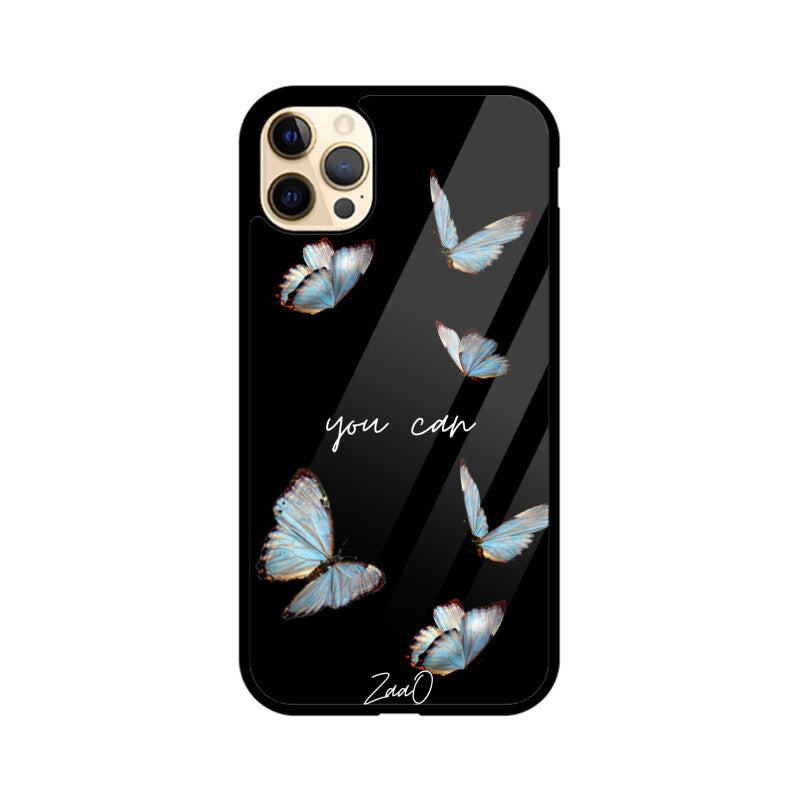 Black Delicate Phase ZaaQ Premium Glass Case for iPhones – Style Meets Protection - noQMall