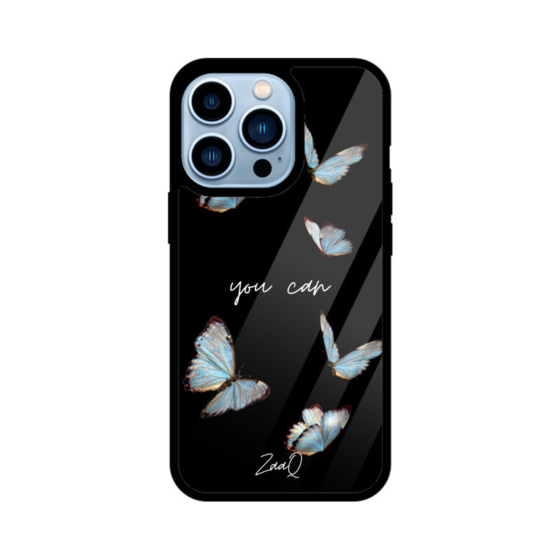 Black Delicate Phase ZaaQ Premium Glass Case for iPhones – Style Meets Protection - noQMall