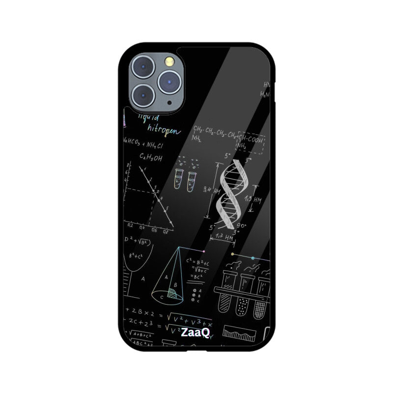 ZaaQ Premium Glass Back Case - Chemistry Theme, Stylish & Protective - noQMall