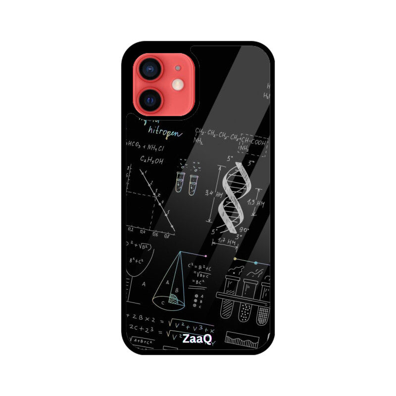 ZaaQ Premium Glass Back Case - Chemistry Theme, Stylish & Protective - noQMall