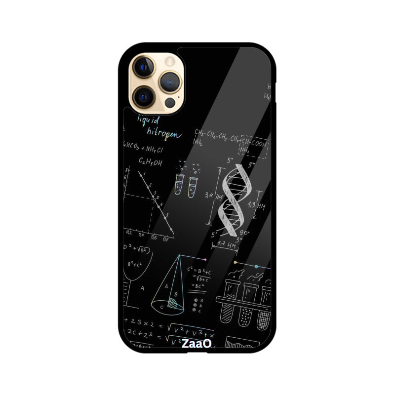 ZaaQ Premium Glass Back Case - Chemistry Theme, Stylish & Protective - noQMall