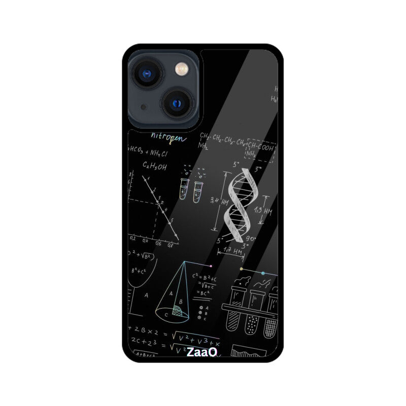 ZaaQ Premium Glass Back Case - Chemistry Theme, Stylish & Protective - noQMall