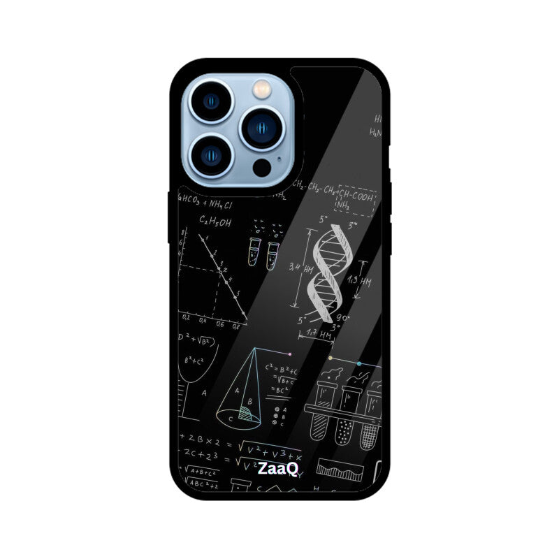 ZaaQ Premium Glass Back Case - Chemistry Theme, Stylish & Protective - noQMall