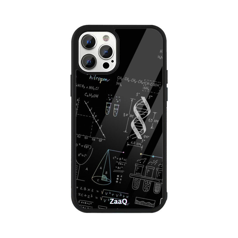 ZaaQ Premium Glass Back Case - Chemistry Theme, Stylish & Protective - noQMall
