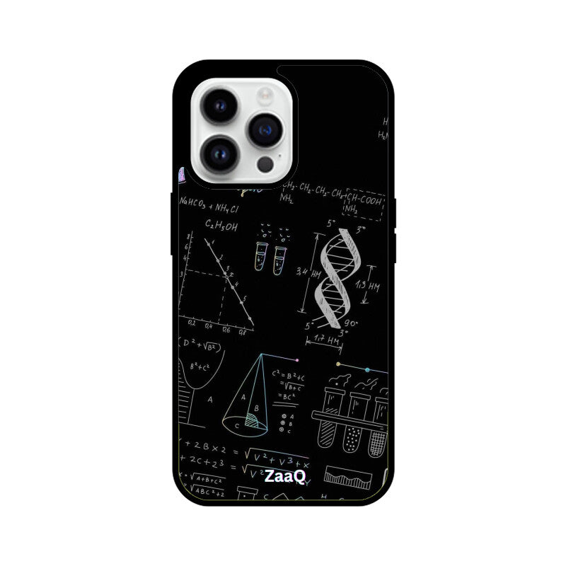 ZaaQ Premium Glass Back Case - Chemistry Theme, Stylish & Protective - noQMall