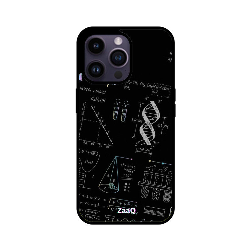 ZaaQ Premium Glass Back Case - Chemistry Theme, Stylish & Protective - noQMall