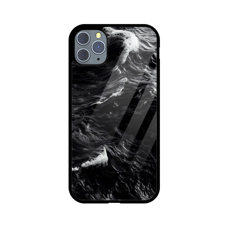 ZaaQ Premium Glass Back Case - Black Storm, Ultimate Protection & Style - noQMall