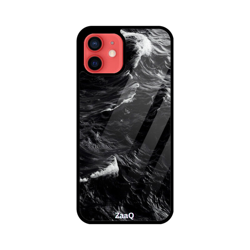 ZaaQ Premium Glass Back Case - Black Storm, Ultimate Protection & Style - noQMall