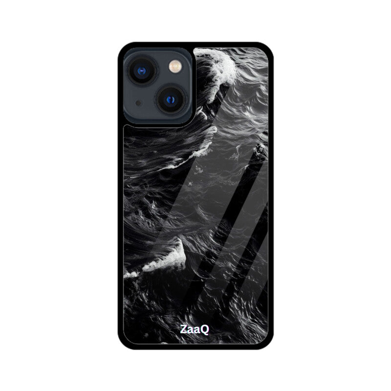 ZaaQ Premium Glass Back Case - Black Storm, Ultimate Protection & Style - noQMall