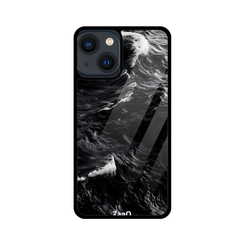 ZaaQ Premium Glass Back Case - Black Storm, Ultimate Protection & Style - noQMall