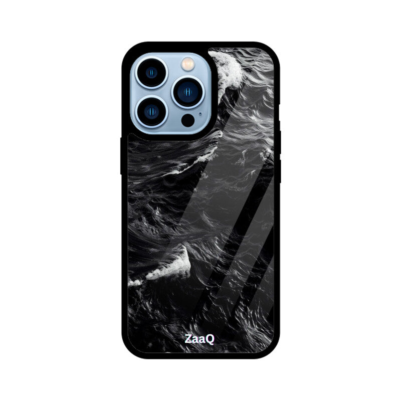 ZaaQ Premium Glass Back Case - Black Storm, Ultimate Protection & Style