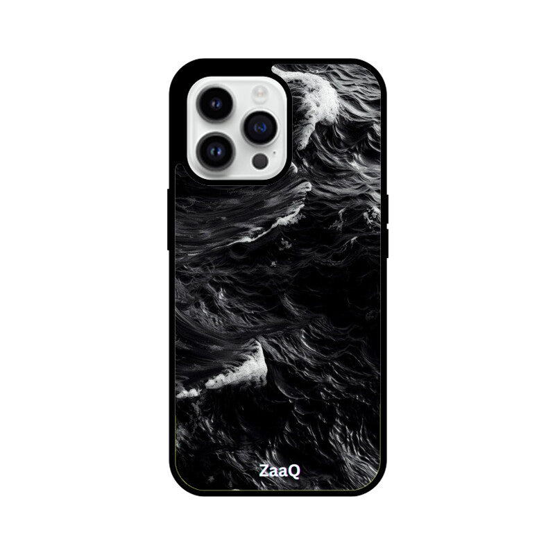 ZaaQ Premium Glass Back Case - Black Storm, Ultimate Protection & Style - noQMall