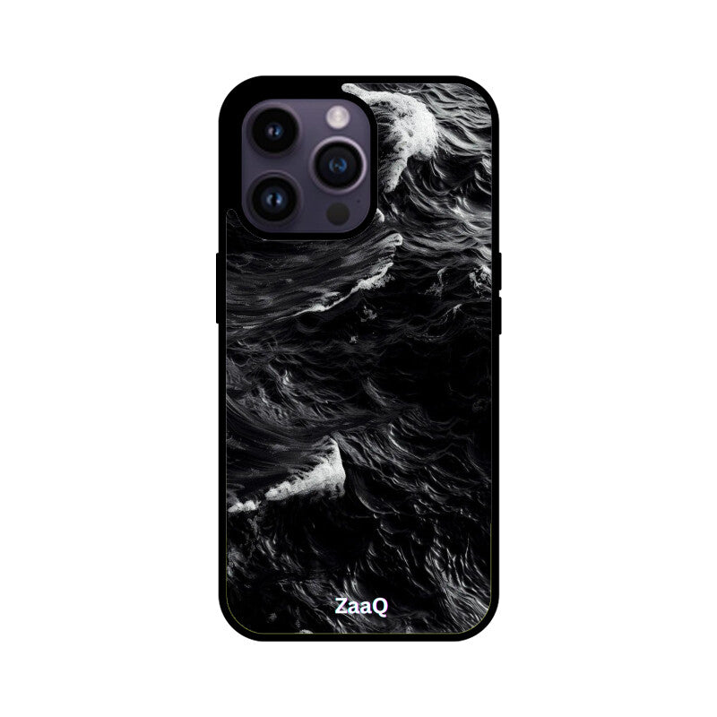 ZaaQ Premium Glass Back Case - Black Storm, Ultimate Protection & Style - noQMall