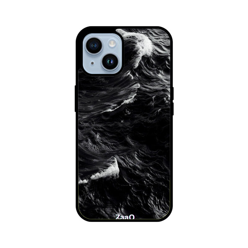 ZaaQ Premium Glass Back Case - Black Storm, Ultimate Protection & Style - noQMall