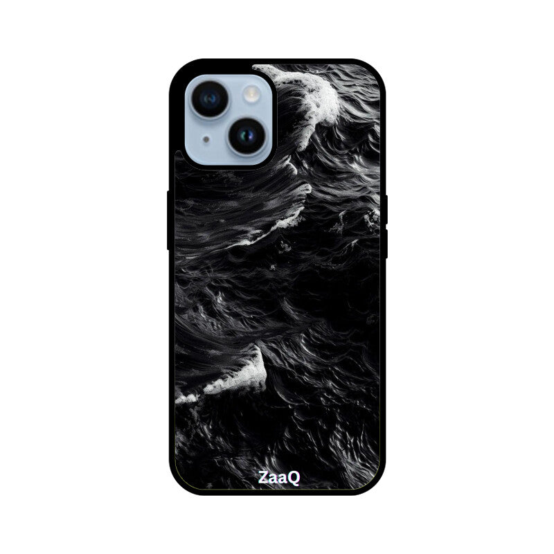 ZaaQ Premium Glass Back Case - Black Storm, Ultimate Protection & Style - noQMall