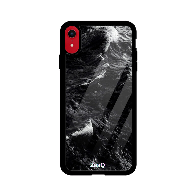 ZaaQ Premium Glass Back Case - Black Storm, Ultimate Protection & Style - noQMall